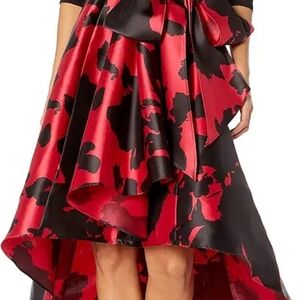R&M Richards Red and Black High-Low Dress